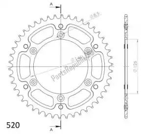 SUPERSPROX SU680845R ktw rear stealth 45t, red, 520 - Bottom side