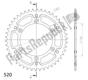 SUPERSPROX SU680847R ktw rear stealth 47t, red, 520 - Bottom side