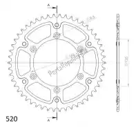 SU680848B, Supersprox, Ktw furtivo traseiro 48t, preto, 520    , Novo