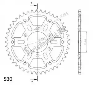 SUPERSPROX SU681644G ktw sigilo trasero 44t, oro, 530 - Lado inferior