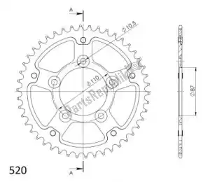 SUPERSPROX SU682346G ktw rear stealth 46t, gold, 520 - Bottom side