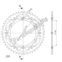 SU682842B, Supersprox, Ktw arrière furtif 42t, noir, 520    , Nouveau