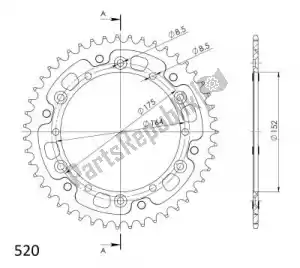 SUPERSPROX SU685346G ktw rear stealth 46t, gold, 520 - Onderkant