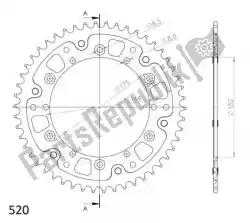 Here you can order the ktw rear alu 49t, blue, 520 from Supersprox, with part number SU285349D: