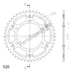 SUPERSPROX SU685547R ktw rear stealth 47t, red, 520 - Bottom side