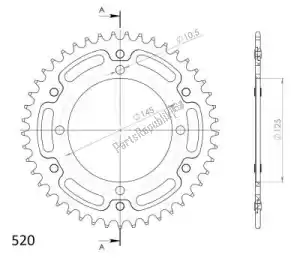 SUPERSPROX SU685745G ktw traseira furtiva 45t, ouro, 520 - Lado inferior