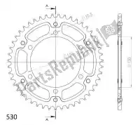 SU285947B, Supersprox, Ktw rear alu 47t, black, 530    , Nieuw