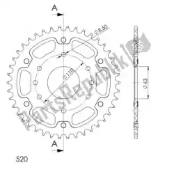 Here you can order the ktw rear alu 42t, orange, 520 from Supersprox, with part number SU290542O: