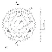 SU290543O, Supersprox, Ktw posteriore alu 43t, arancio, 520    , Nuovo