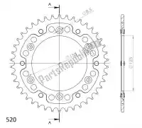 SU299042B, Supersprox, Ktw posteriore alu 42t, nero, 520    , Nuovo