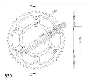 SUPERSPROX SU699051G ktw rear stealth 51t, gold, 520 - Bottom side