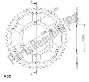SUPERSPROX SU699053D ktw posteriore stealth 53t, blu, 520 - Il fondo