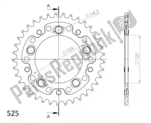 SUPERSPROX SU299138O ktw posteriore alu 38t, arancio, 525 - Il fondo