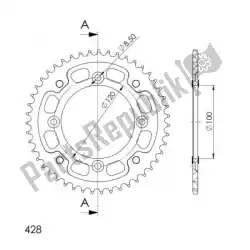 Here you can order the ktw rear alu 47t, silver, 428 from Supersprox, with part number SU299847S: