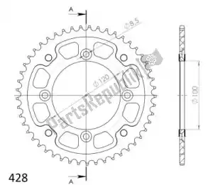 SUPERSPROX SU699848D ktw rear stealth 48t, blue, 428 - Bottom side