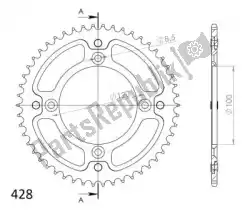 Here you can order the ktw rear alu 52t, silver, 428 from Supersprox, with part number SU299852S: