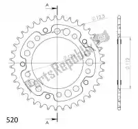 SU2130339D, Supersprox, Ktw trasero aluminio 39t, azul, 520    , Nuevo