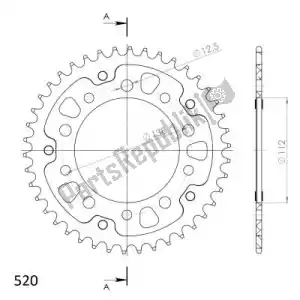 SUPERSPROX SU6130343B ktw rear stealth 43t, black, 520 - Bottom side