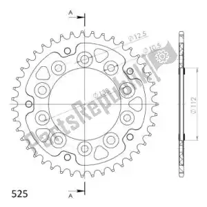 SUPERSPROX SU6130443G ktw sigilo trasero 43t, oro, 525 - Lado inferior