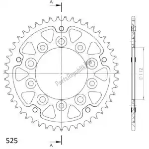 SUPERSPROX SU6130447R ktw rear stealth 47t, red, 525 - Bottom side