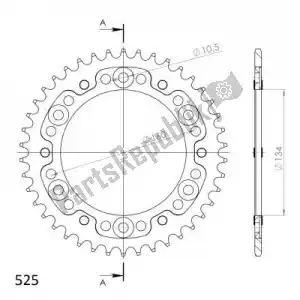 SUPERSPROX SU6130742R ktw sigilo trasero 42t, rojo, 525 - Lado inferior