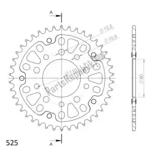 SUPERSPROX SU6133242D ktw trasero sigilo 42t, azul, 525 - Lado inferior