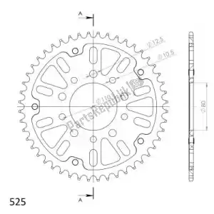 SUPERSPROX SU2133245B ktw rear alu 45t, black, 525 - Onderkant