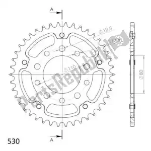 SUPERSPROX SU6133442R ktw rear stealth 42t, red, 530 - Bottom side