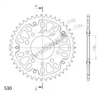 SU6133443R, Supersprox, Ktw arrière furtif 43t, rouge, 530    , Nouveau