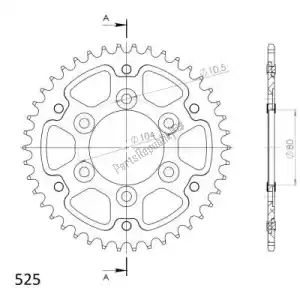 SUPERSPROX SU6148942R ktw furtivo traseiro 42t, vermelho, 525 - Lado inferior