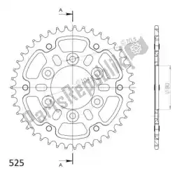 ktw rear alu 43t, black, 525 van Supersprox, met onderdeel nummer SU2148943B, bestel je hier online: