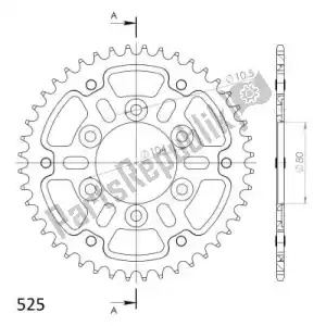 SUPERSPROX SU6148944D ktw sigilo trasero 44t, azul, 525 - Lado inferior