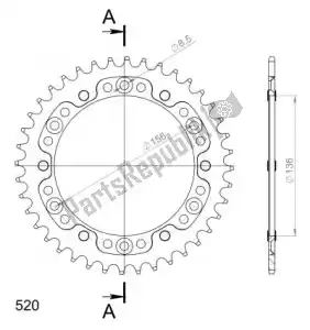 SUPERSPROX SU6151240D ktw sigilo trasero 40t, azul, 520 - Lado inferior