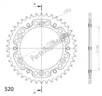 SU6151242R, Supersprox, Ktw rear stealth 42t, red, 520    , Nieuw