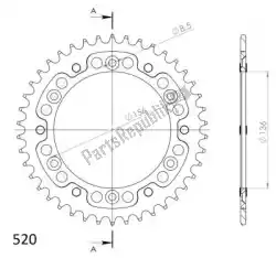 Here you can order the ktw rear alu 42t, red, 520 from Supersprox, with part number SU2151242R: