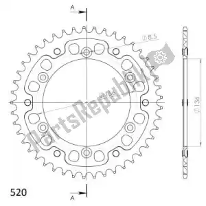 SUPERSPROX SU2151245R ktw ty? alu 45t czerwony 520 - Dół