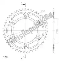 SU6151247B, Supersprox, Ktw posteriore stealth 47t, nero, 520    , Nuovo