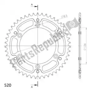 SUPERSPROX SU6151247R ktw rear stealth 47t, red, 520 - Onderkant