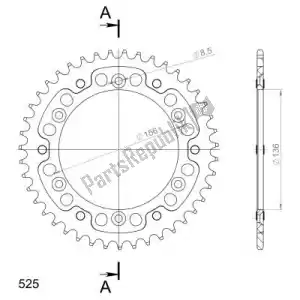 SUPERSPROX SU6179143G ktw rear stealth 43t, gold, 525 - Bottom side
