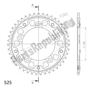 SUPERSPROX SU6179242G ktw sigilo trasero 42t, oro, 525 - Lado inferior