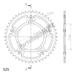 SUPERSPROX SU6179245S ktw rear stealth 45t, silver, 525 - Bottom side
