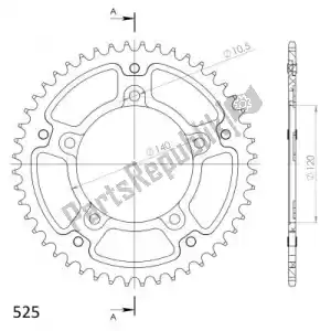 SUPERSPROX SU6179247D ktw sigilo trasero 47t, azul, 525 - Lado inferior