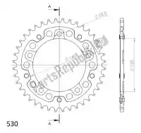 SU2180040B, Supersprox, Ktw rear alu 40t, black, 530    , Nieuw