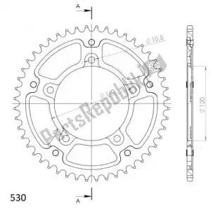 SUPERSPROX SU6180045S ktw posteriore stealth 45t, argento, 530 - Il fondo