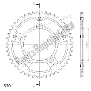 SUPERSPROX SU6180046G ktw rear stealth 46t, gold, 530 - Bottom side