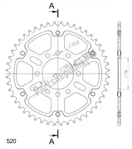 SUPERSPROX SU6182548G ktw rear stealth 48t, gold, 520 - Bottom side