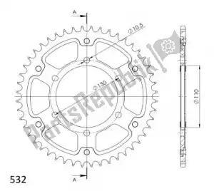 SUPERSPROX SU2187548D ktw rear alu 48t, blue, 532 - Bottom side