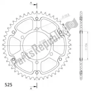 SUPERSPROX SU6201250G ktw sigilo trasero 50t, oro, 525 - Lado inferior