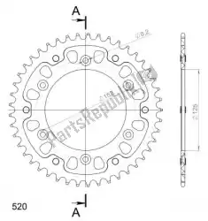 Here you can order the ktw rear alu 45t, silver, 520 from Supersprox, with part number SU2800045S: