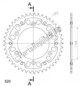 SUPERSPROX SU2800045S ktw rear alu 45t, silver, 520 - Bottom side